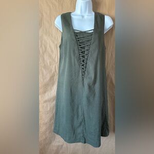 Antonio Melani Green Lace-Up Sleeveless Dress